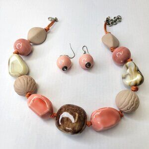 Chunky Pink Bead Necklace